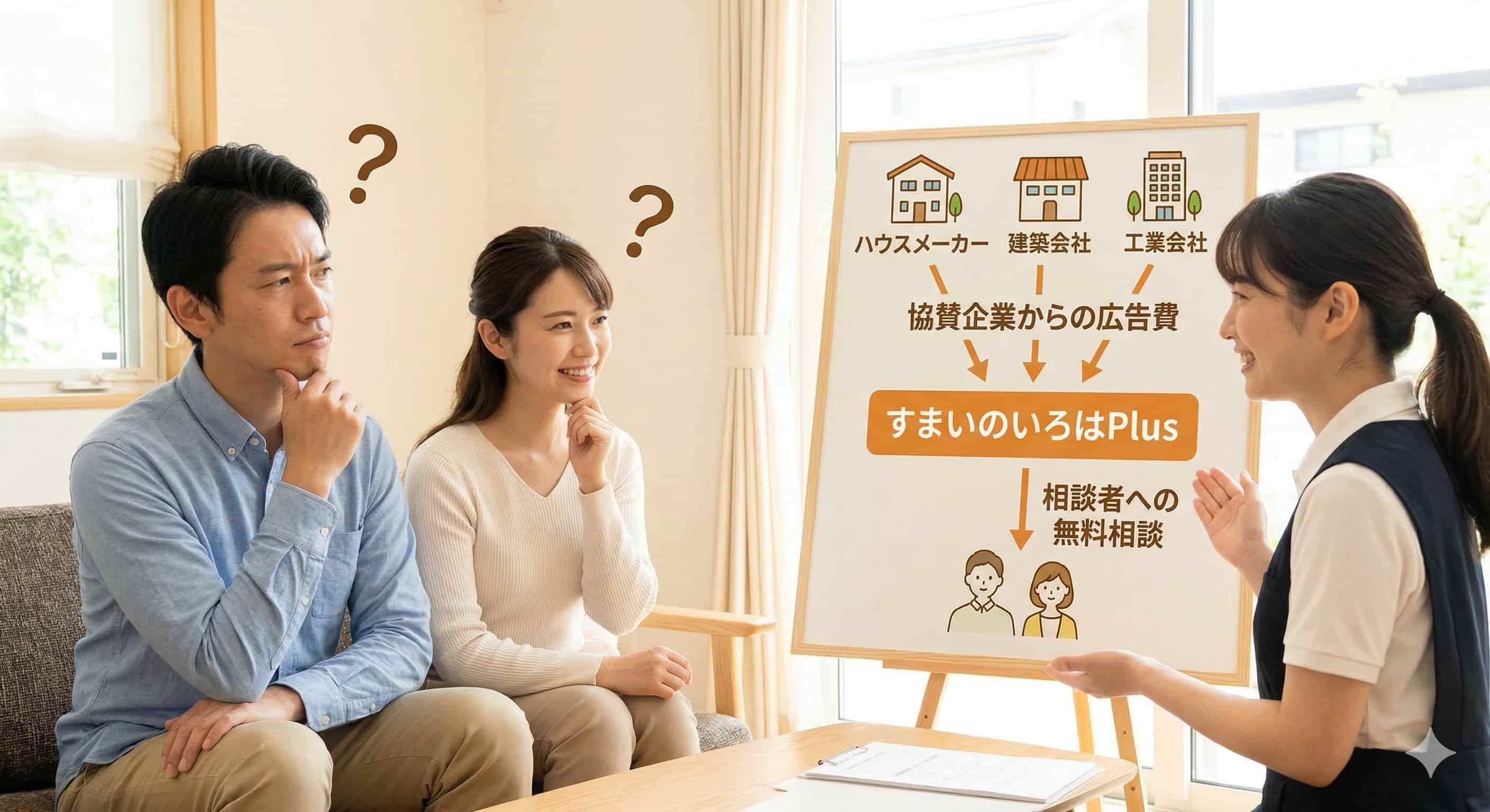 すまいのいろはPlus無料相談に疑問を持つ夫婦イメージ画